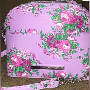 Betsy Johnson Floral Lavender Crossbody Bag